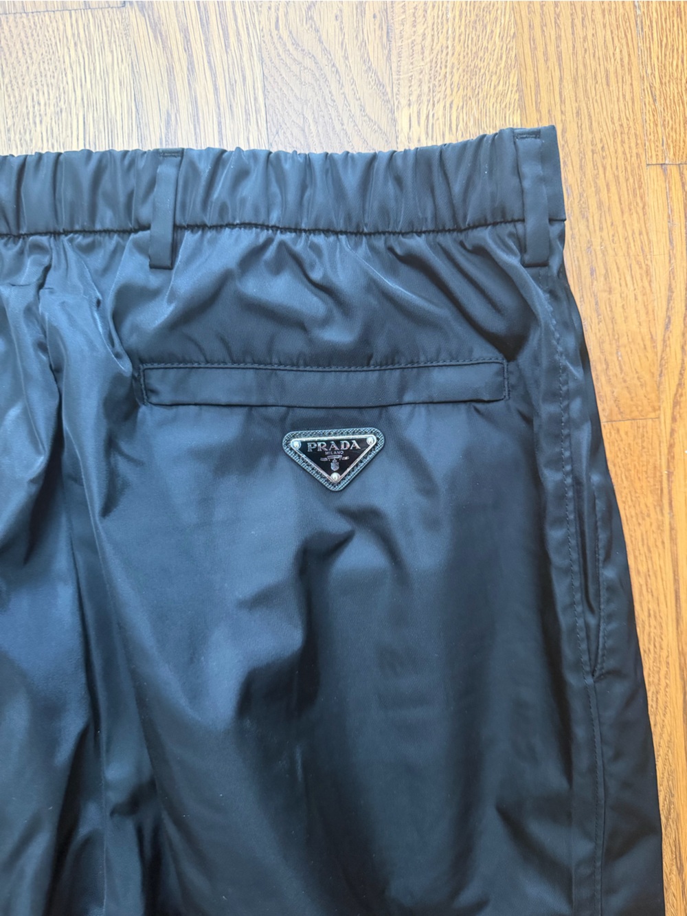 Prada Black Men's Nylon Jogger Track Pants with Zip Ankles